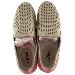 Umberto Raffini Becky Beige Perforated Leather Slip On Loafers Flats EU 38 9544